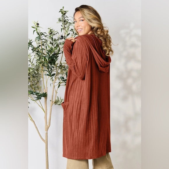 Basic Bae Full Size Ribbed Open Front Long Sleeve Cardigan - Picture 12 of 15